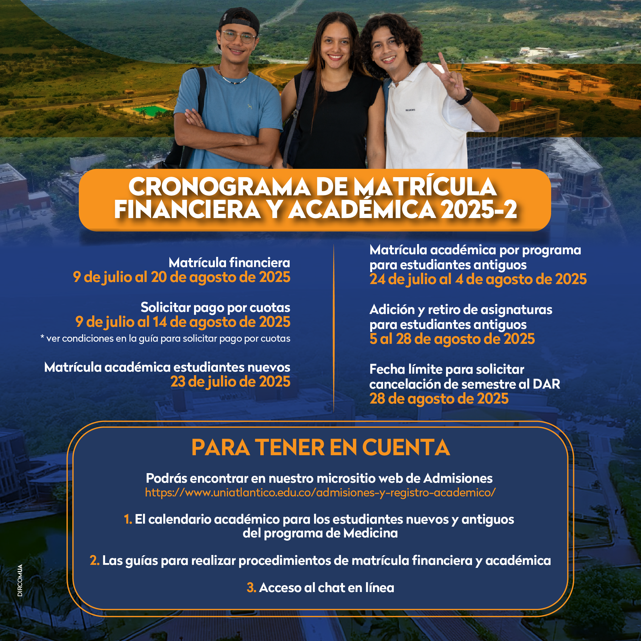 Cronograma matricula academica 2025-2