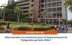 Seleccionados los monitores para el Departamento de Postgrados período 2026-1