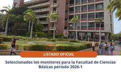 Seleccionados los monitores para la Facultad de Ciencias Básicas período 2026-1